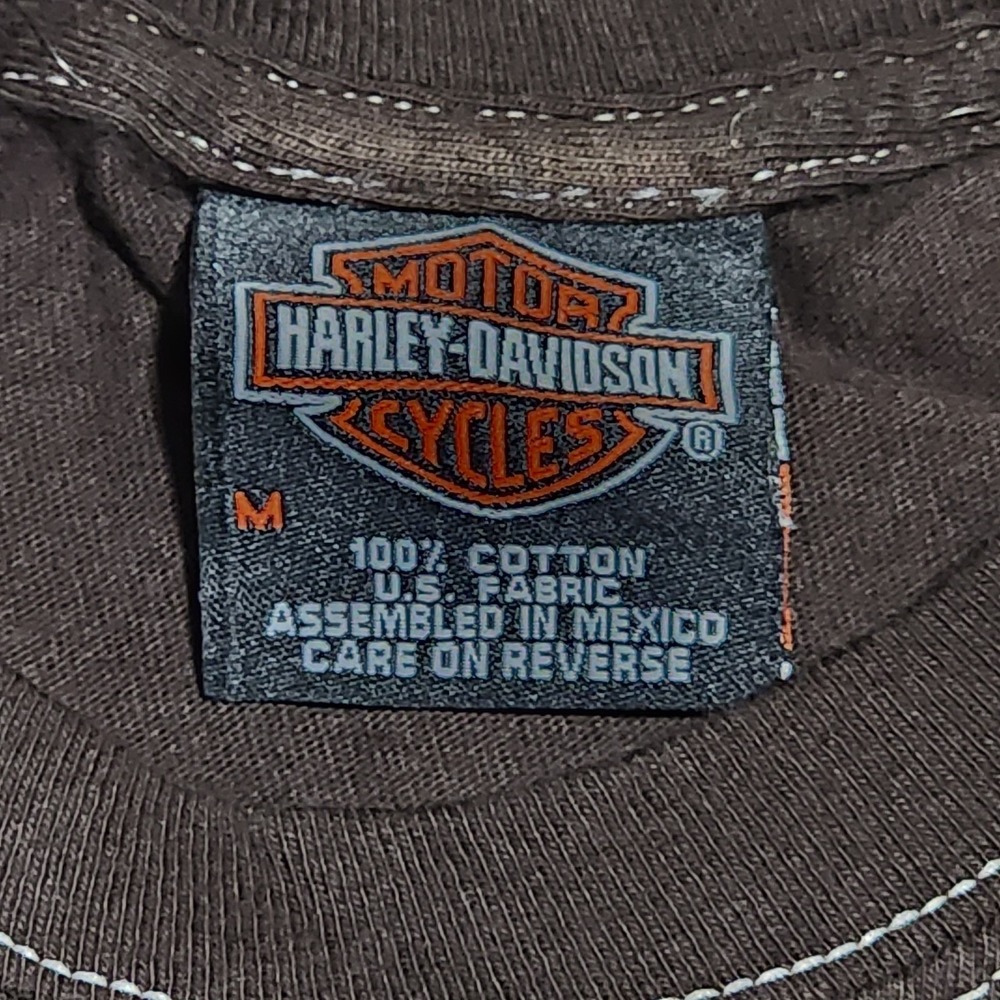 Harley Davidson Thunder Mountain Loveland Colorado Brown Shirt Men's M - Picture 5 of 8